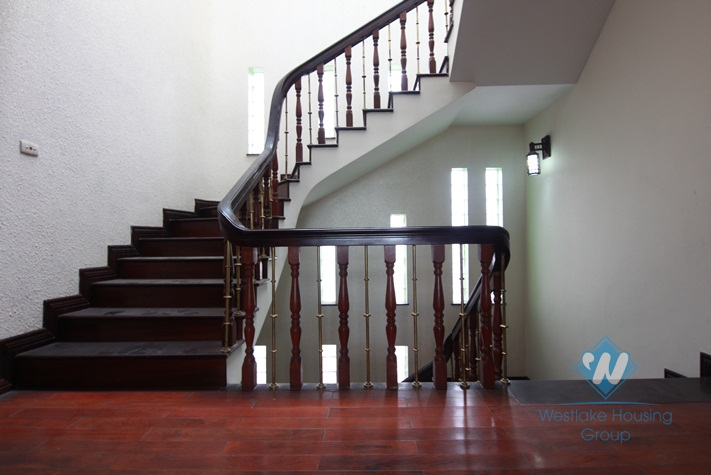 Five bedrooms house with big living space in Tay Ho for rent.
